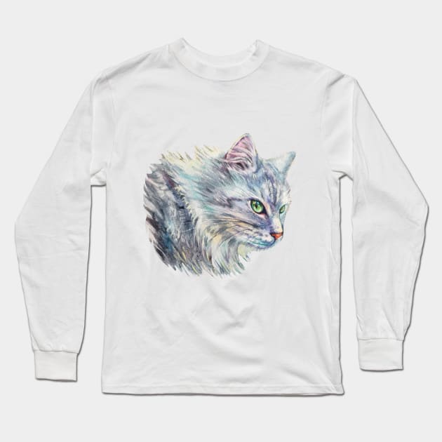 Cat Long Sleeve T-Shirt by EL_ART